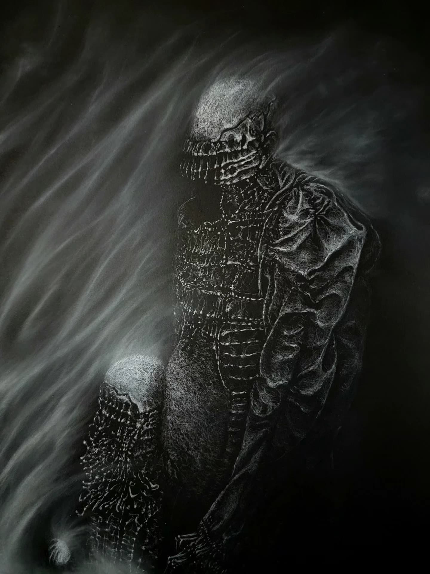 Skeletal armored figure